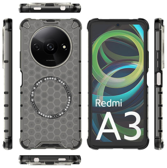 MagSafe-fodral för Xiaomi Redmi A3x / A3, Techsuit, HoneyComb Shield, Svart
