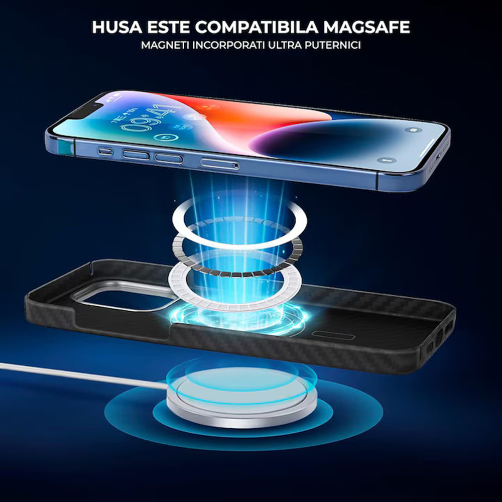 MagSafe-skal för Apple iPhone 17 Pro Max, Techsuit, Aramidfiber, Svart