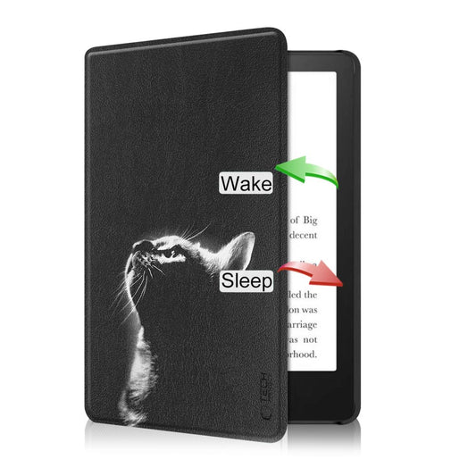 Fodral för Amazon Kindle Paperwhite 6 tum, Tech-Protect, SmartCase Cat, Svart