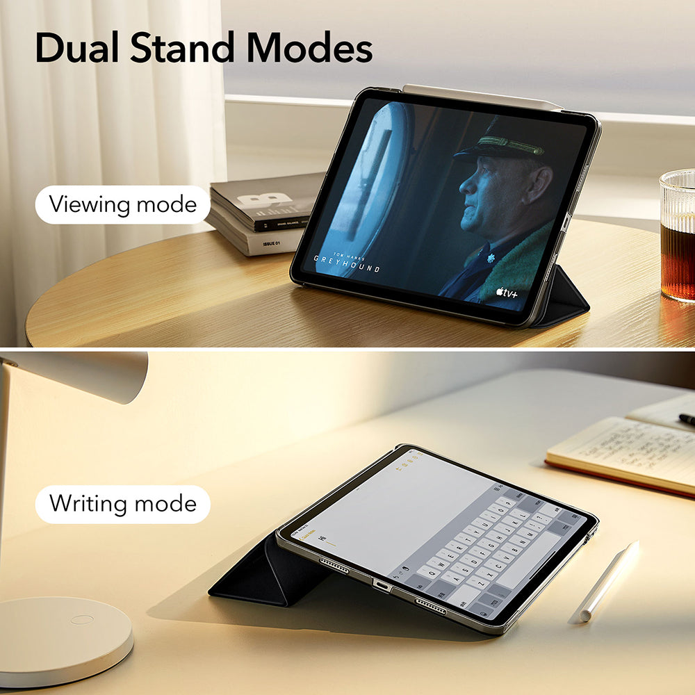 Fodral för Apple iPad Air 13 (2025) / Air 13 (2024), ESR, Ascend Trifold, Satinsvart