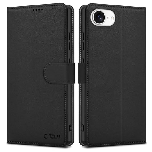 Fodral för Apple iPhone 16e, Tech-Protect, Plånbok, Svart