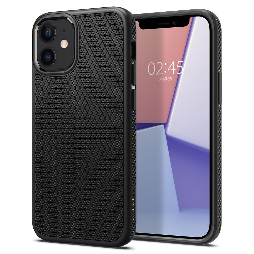 Fodral för Apple iPhone 12 / 12 Pro, Spigen, Liquid Air, Svart ACS01701