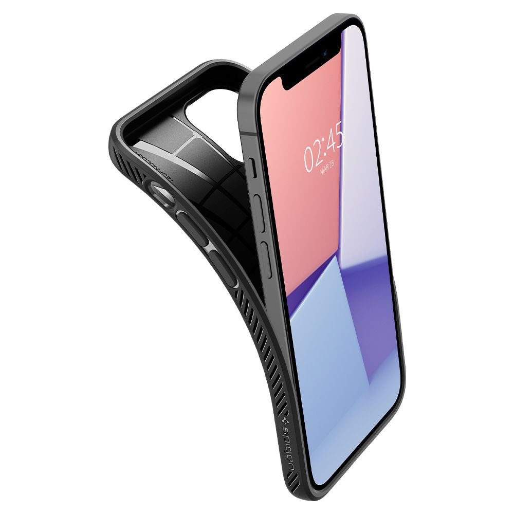 Fodral för Apple iPhone 12 / 12 Pro, Spigen, Liquid Air, Svart ACS01701