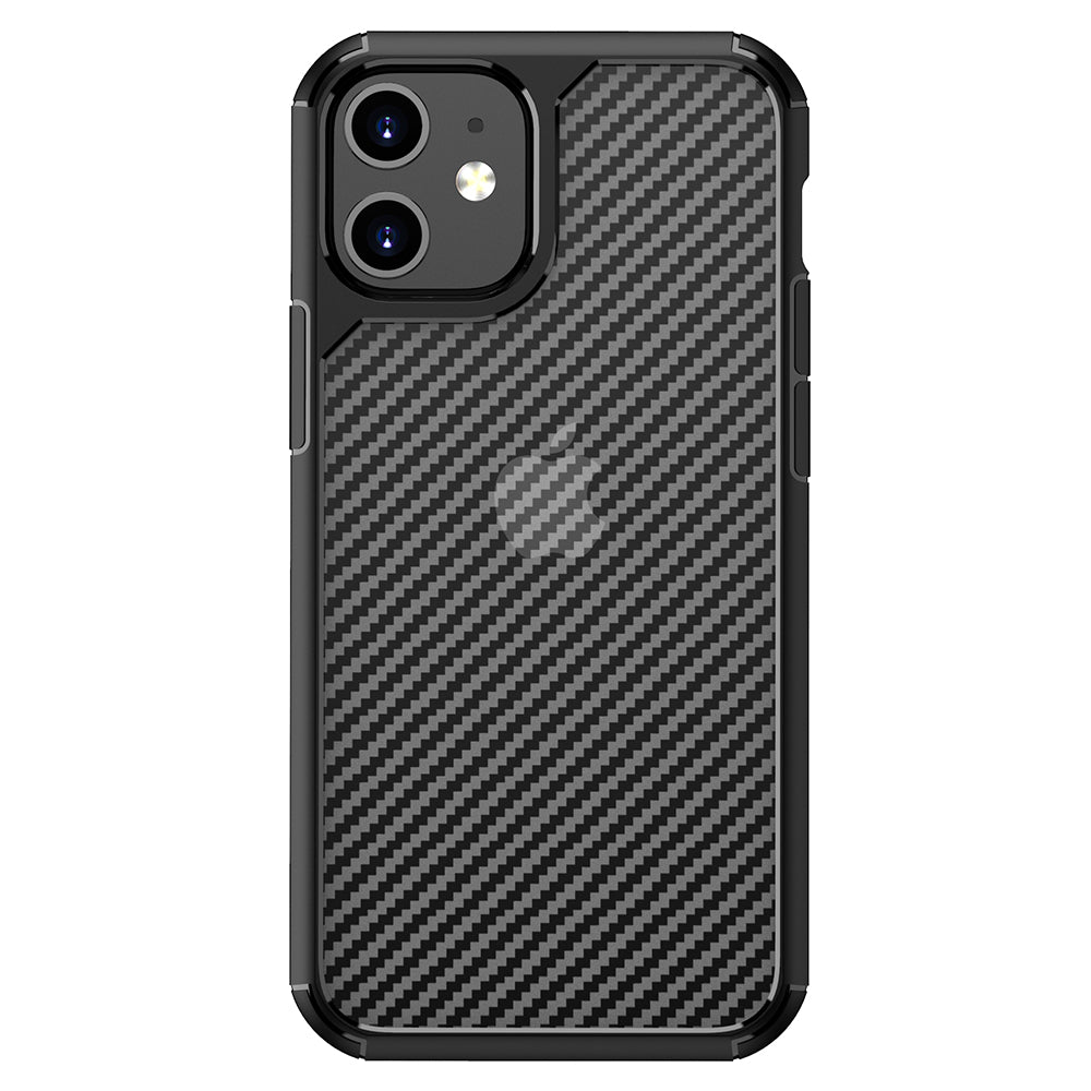 Fodral för Apple iPhone 12 / 12 Pro, Techsuit, CarbonFuse, Svart