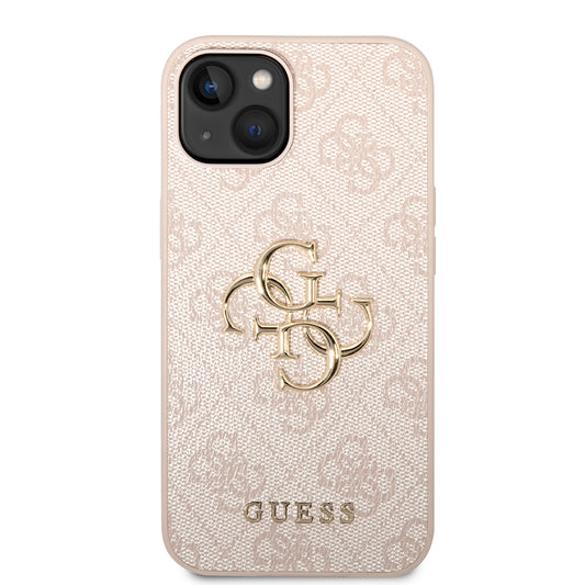 Skyddsfodral för Apple iPhone 14, Guess, 4G Metal Logo, Rosa