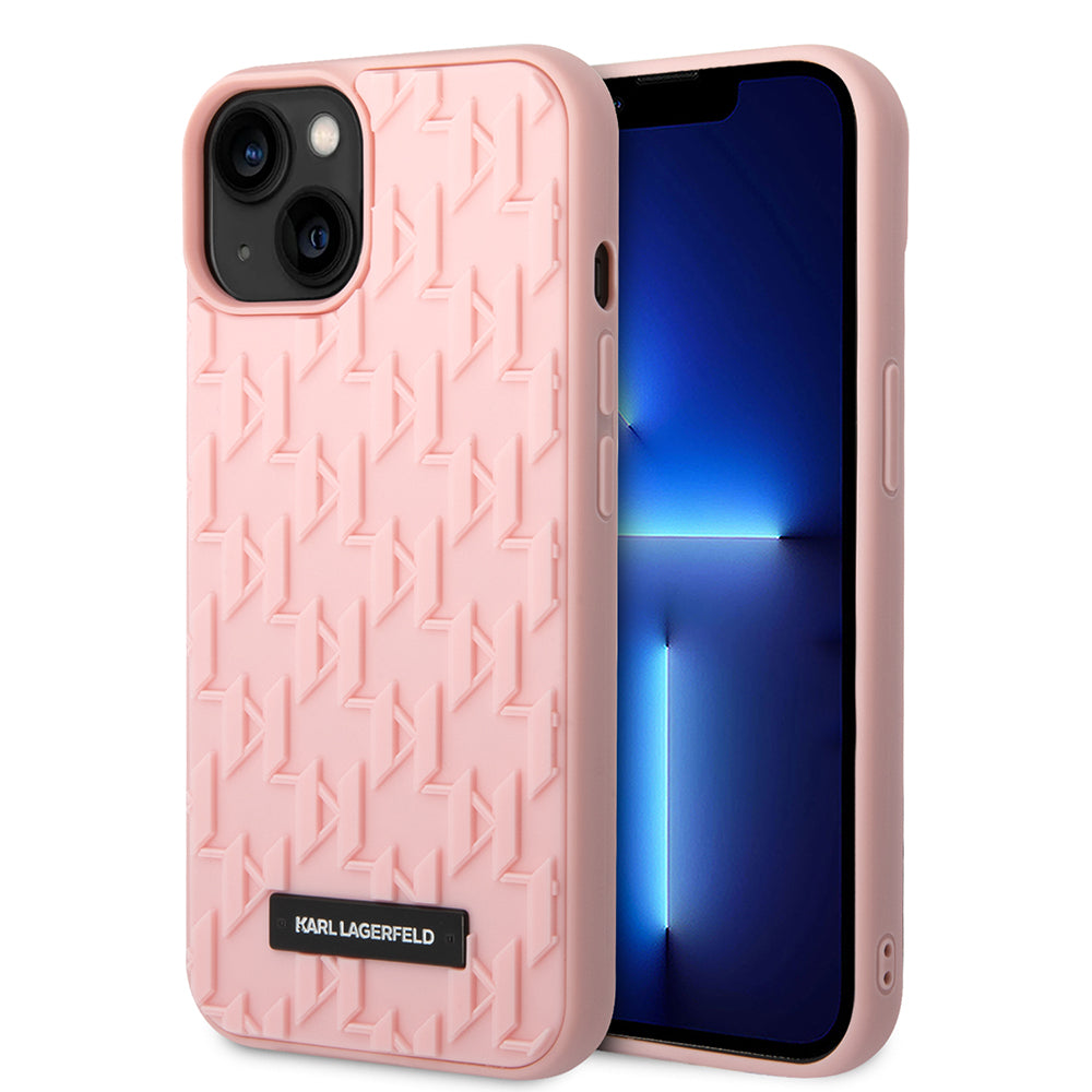 Skyddsfodral för Apple iPhone 14 Plus, Karl Lagerfeld, 3D Monogram, Rosa