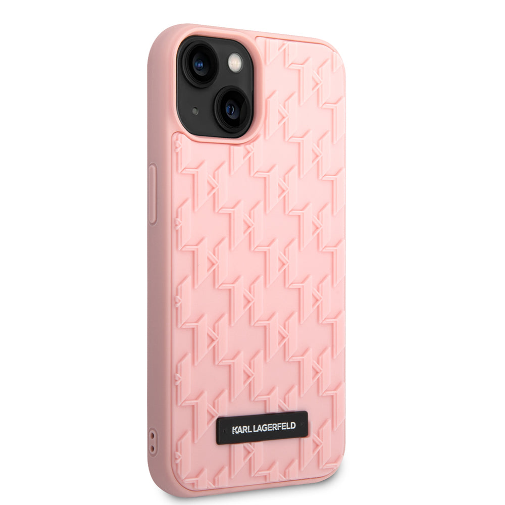Skyddsfodral för Apple iPhone 14 Plus, Karl Lagerfeld, 3D Monogram, Rosa