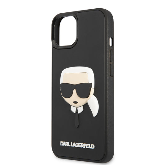 Skyddsfodral för Apple iPhone 14 Plus, Karl Lagerfeld, 3D Rubber Karl's Head, Svart