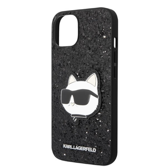 Fodral för Apple iPhone 14 Plus, Karl Lagerfeld, Glitter Choupette Patch, Svart