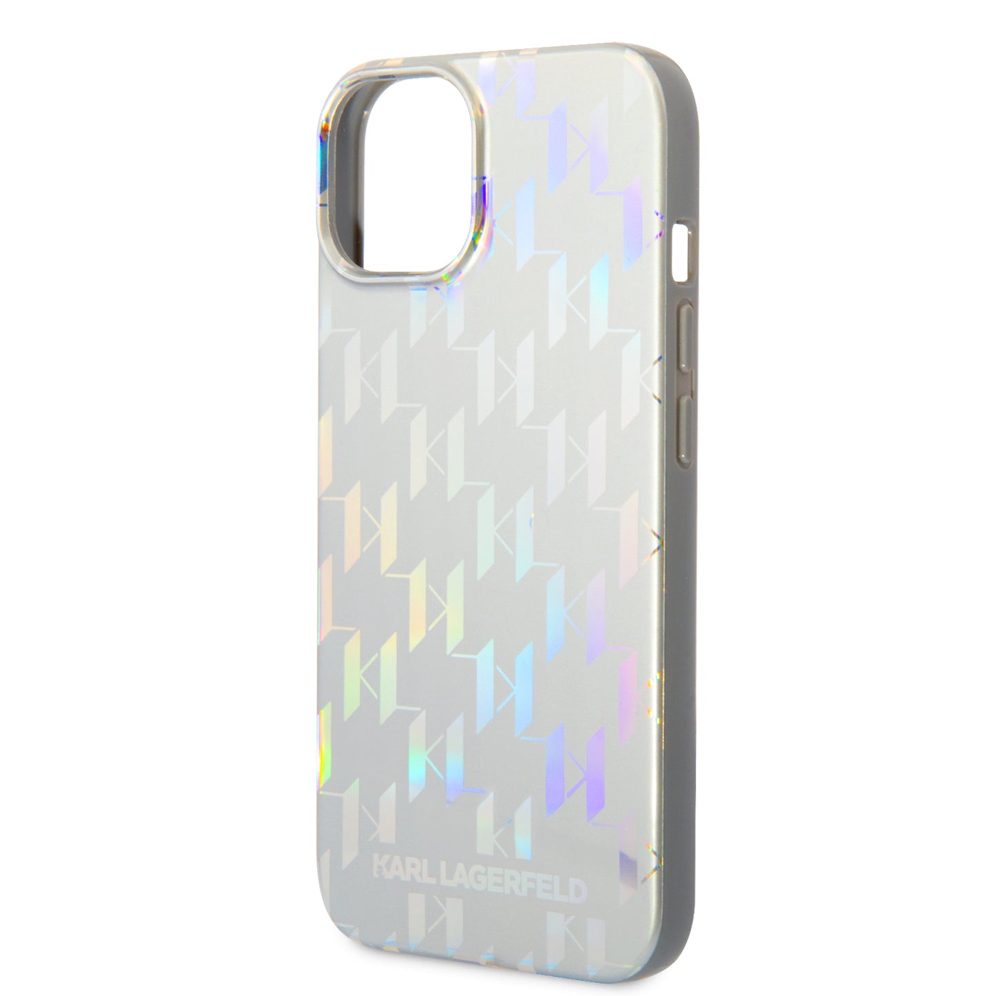 Fodral för Apple iPhone 14 Plus, Karl Lagerfeld, Monogram Iridescent, Silver