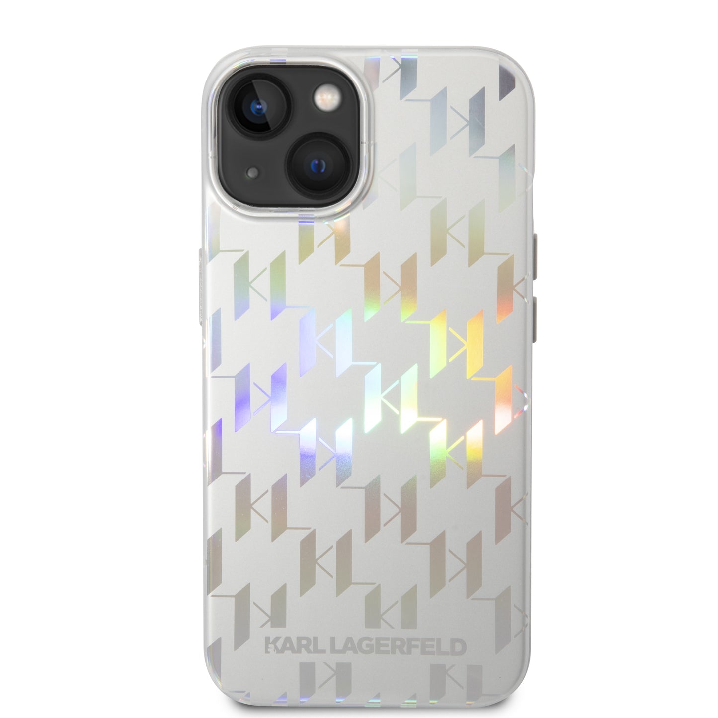 Fodral för Apple iPhone 14 Plus, Karl Lagerfeld, Monogram Iridescent, Silver