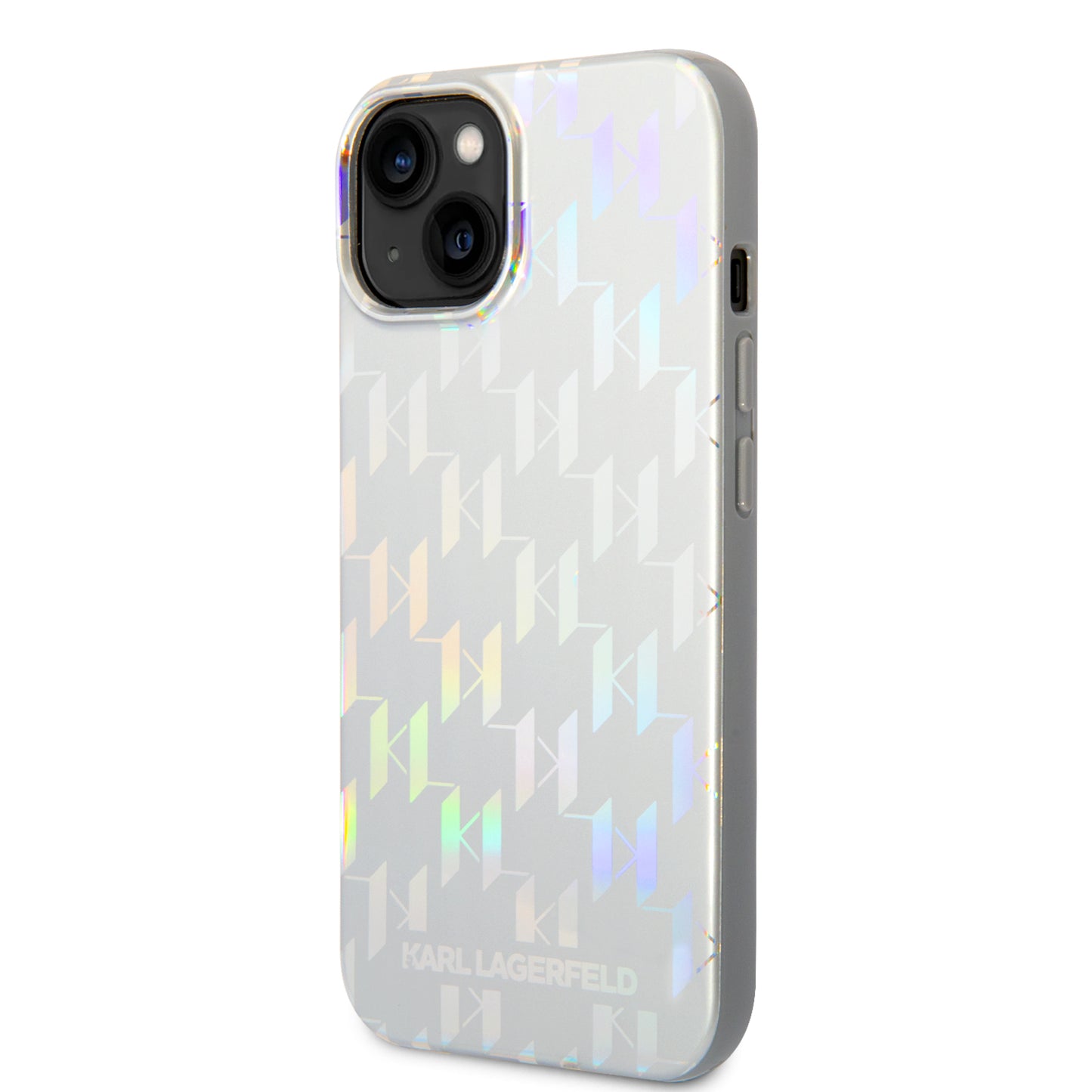 Fodral för Apple iPhone 14 Plus, Karl Lagerfeld, Monogram Iridescent, Silver