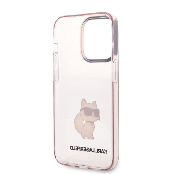 Fodral för Apple iPhone 14 Pro, Karl Lagerfeld, Ikonik Choupette, Rosa