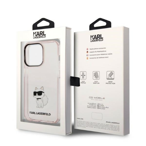 Fodral för Apple iPhone 14 Pro, Karl Lagerfeld, Ikonik Choupette, Rosa