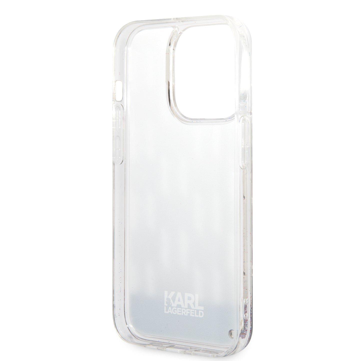 Fodral för Apple iPhone 14 Pro, Karl Lagerfeld, Liquid Glitter Monogram, Silver