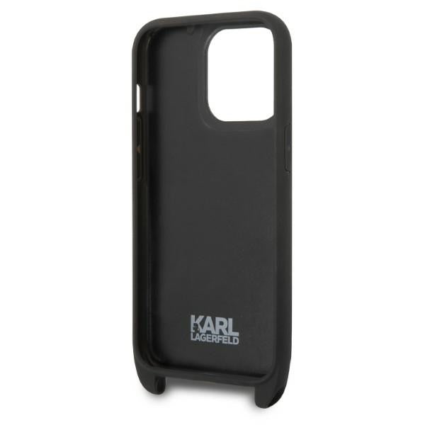 Fodral för Apple iPhone 14 Pro, Karl Lagerfeld, Monogram Ikonik Karl, Svart