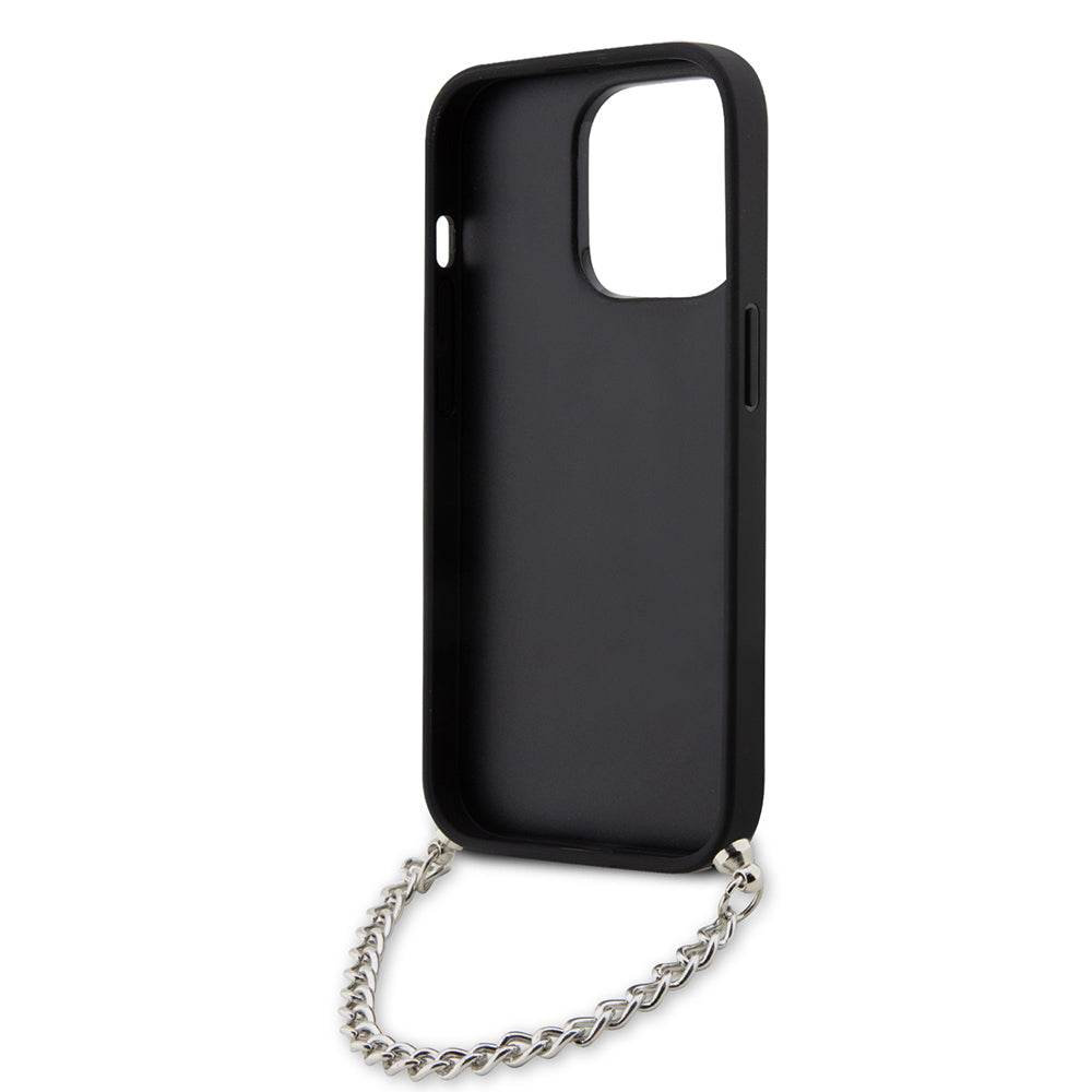 Fodral för Apple iPhone 14 Pro, Karl Lagerfeld, Saffiano Monogram Chain, Svart