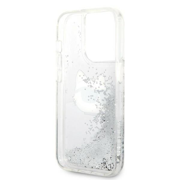 Fodral för Apple iPhone 14 Pro Max, Karl Lagerfeld, Glitter Choupette's Head, Silver