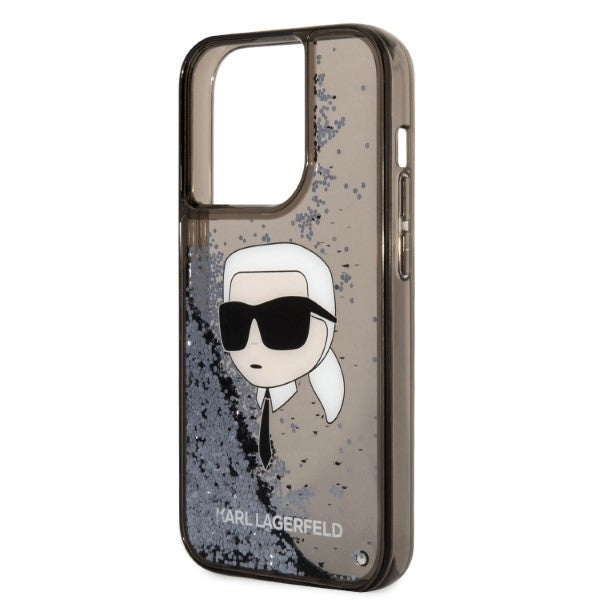 Fodral för Apple iPhone 14 Pro Max, Karl Lagerfeld, Glitter Karl's Head, Svart