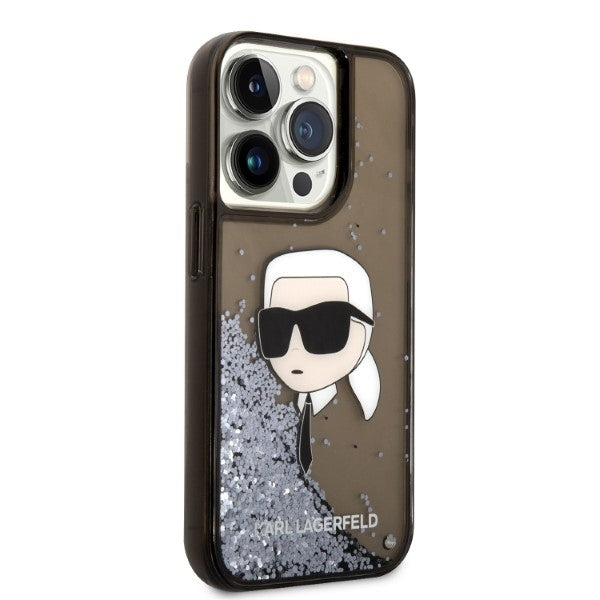 Fodral för Apple iPhone 14 Pro Max, Karl Lagerfeld, Glitter Karl's Head, Svart