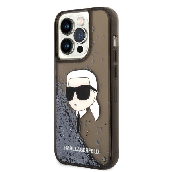 Fodral för Apple iPhone 14 Pro Max, Karl Lagerfeld, Glitter Karl's Head, Svart
