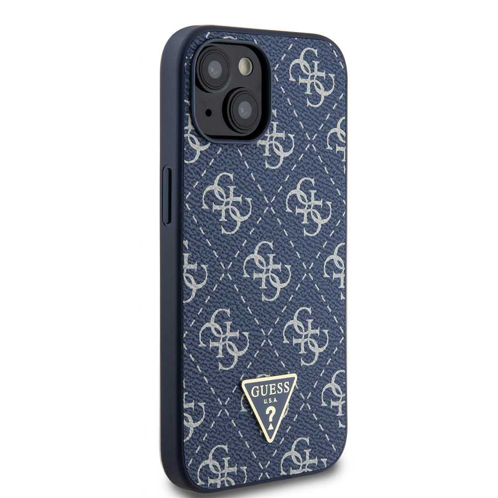 Skyddsfodral för Apple iPhone 15, Guess, 4G Triangle Logo, Blå