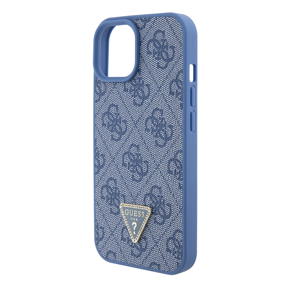 Fodral för Apple iPhone 15, Guess, Crossbody 4G Metal Logo, Blå
