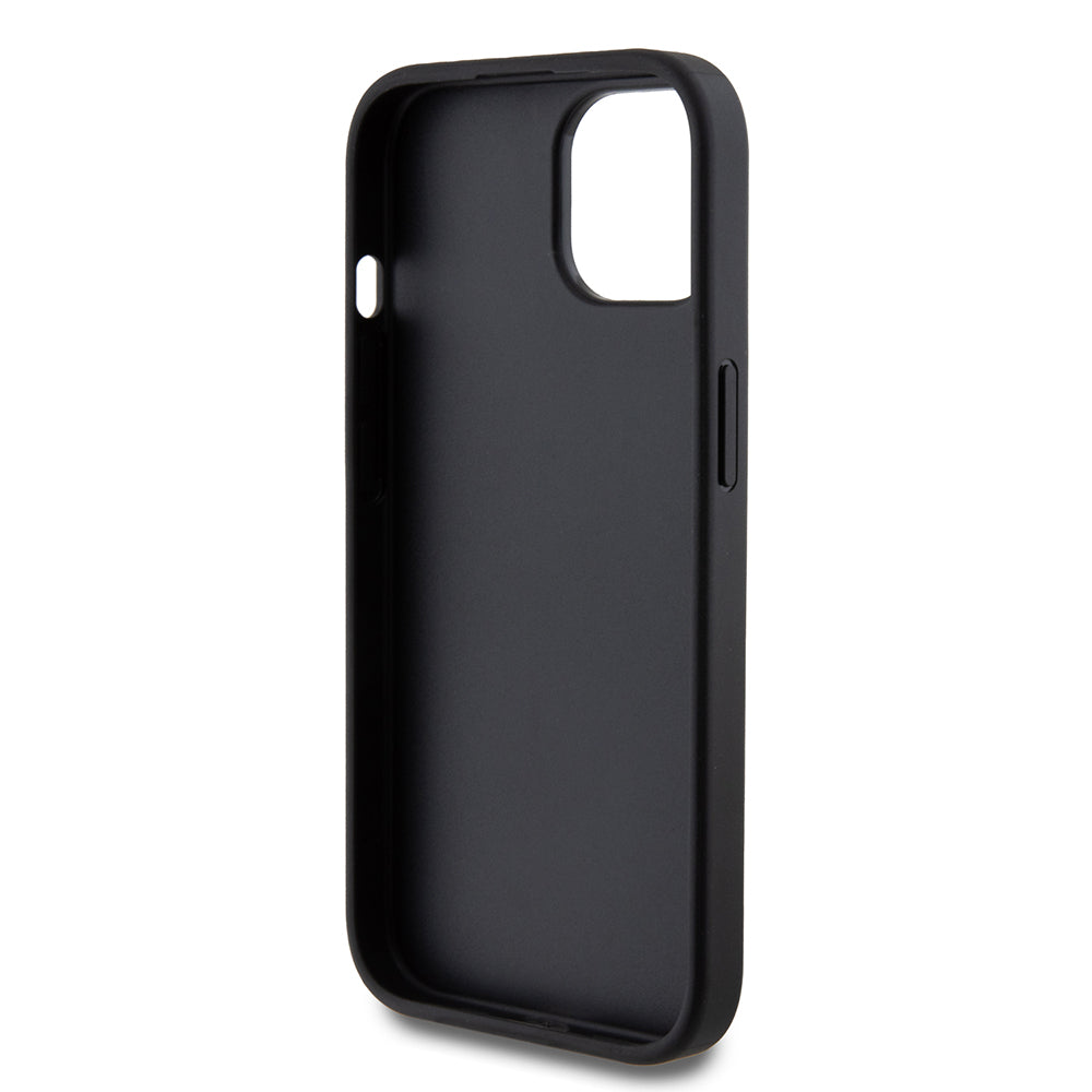 Fodral för Apple iPhone 15, Guess, Glitter Big 4G Script, Svart