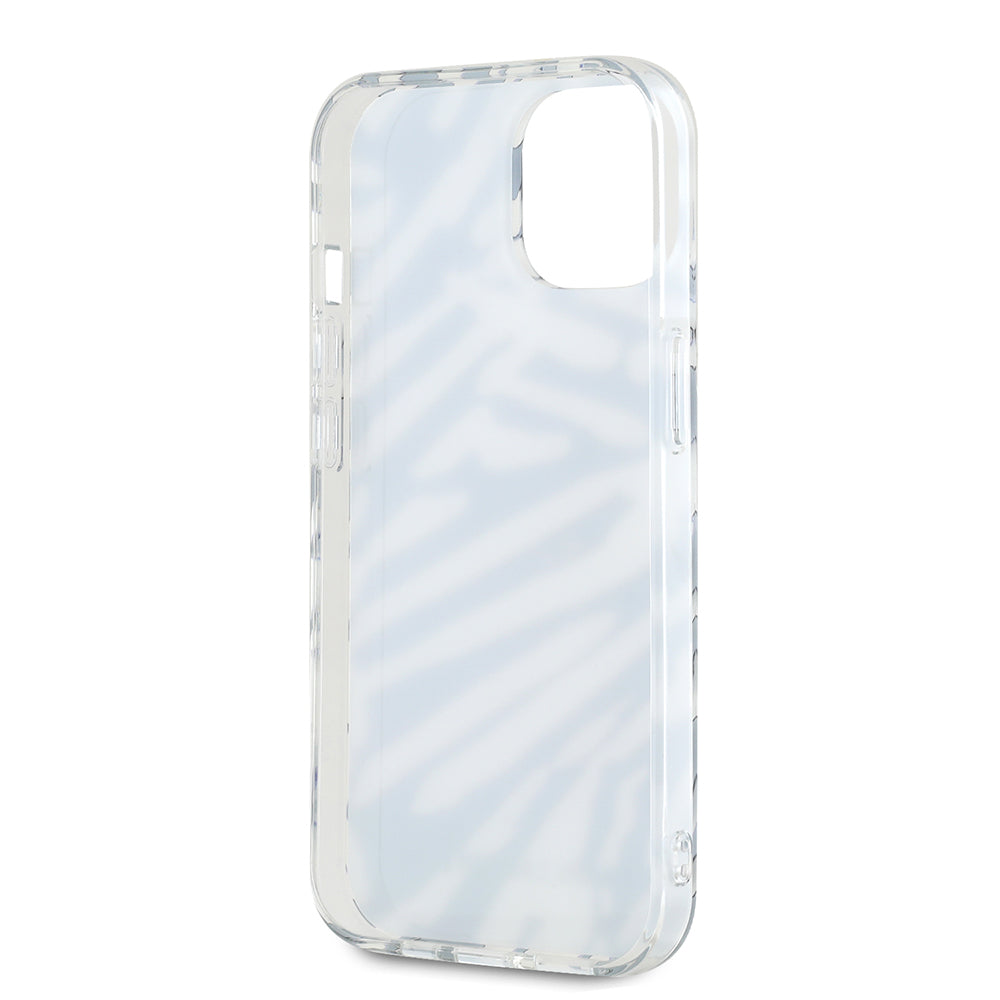Fodral för Apple iPhone 15, Karl Lagerfeld, IML Luxury Zebra Pattern with Strap, Svart