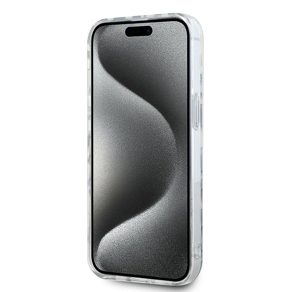 Fodral för Apple iPhone 15, Karl Lagerfeld, IML Luxury Zebra Pattern with Strap, Svart