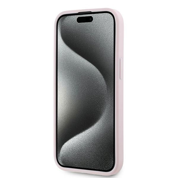 Fodral för Apple iPhone 15 Plus, Karl Lagerfeld, Diagonal Quilted Script, Rosa