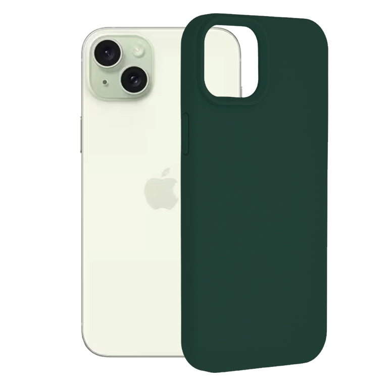 Skyddsfodral för Apple iPhone 15 Plus, Techsuit, Soft Edge, Mörkgrön