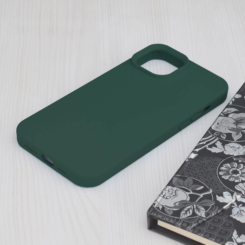 Skyddsfodral för Apple iPhone 15 Plus, Techsuit, Soft Edge, Mörkgrön