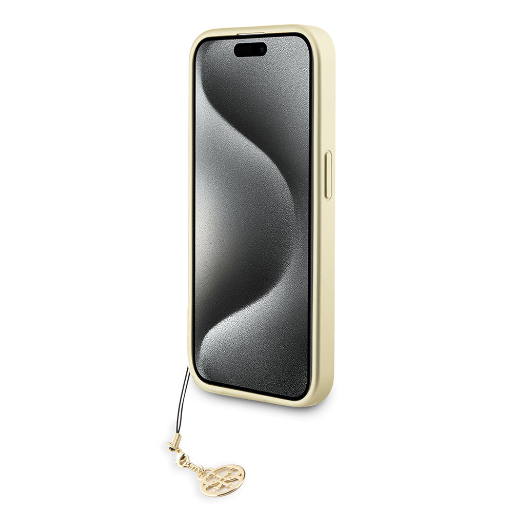 Skyddsfodral för Apple iPhone 15 Pro, Guess, 4G Charm, Grå
