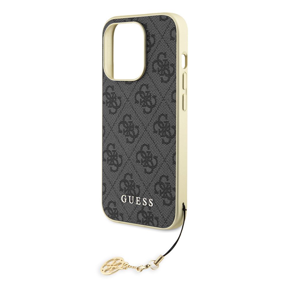 Skyddsfodral för Apple iPhone 15 Pro, Guess, 4G Charm, Grå