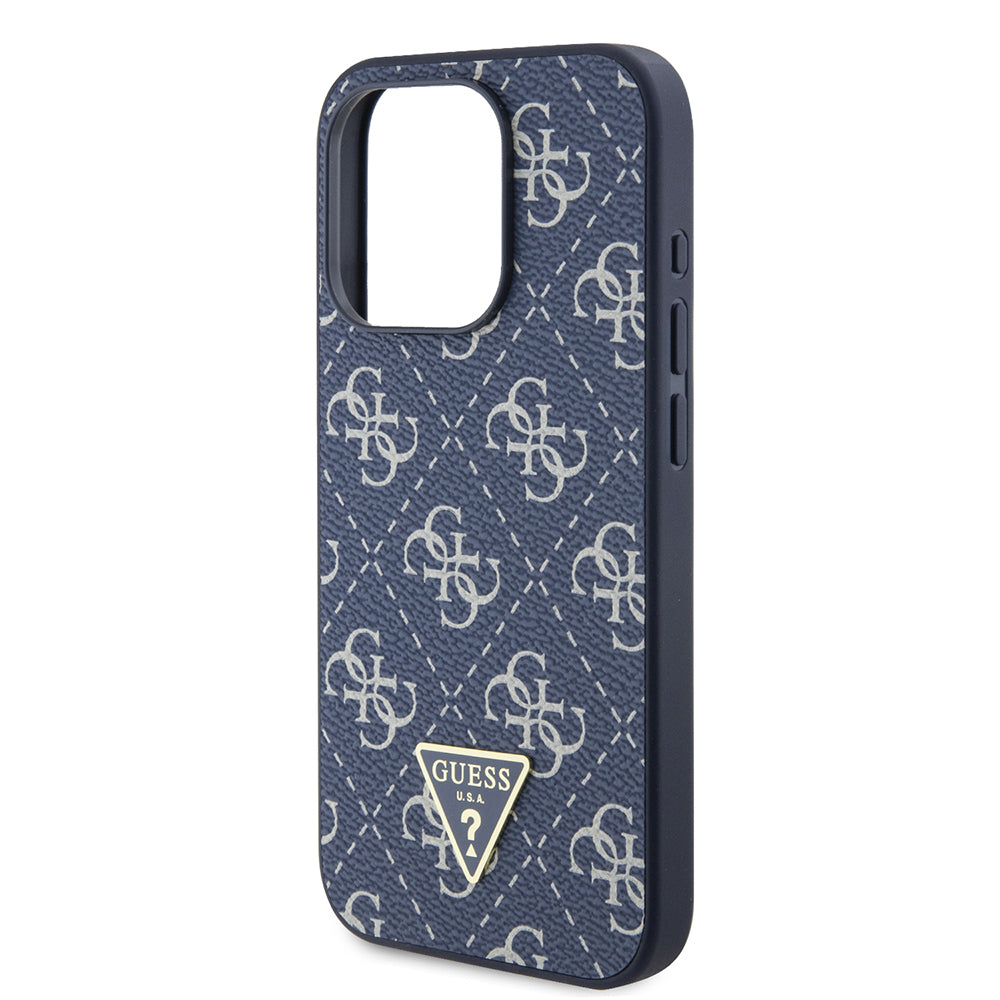 Skyddsfodral för Apple iPhone 15 Pro, Guess, 4G Triangle Logo, Blå