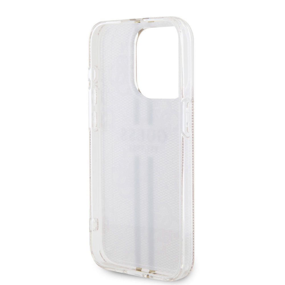 Skyddsfodral för Apple iPhone 15 Pro, Guess, IML 4G Gold Stripe, Rosa