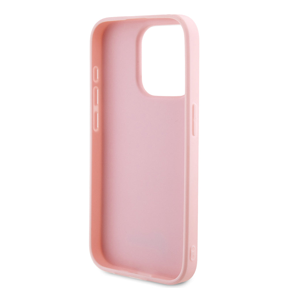 Skyddsfodral för Apple iPhone 15 Pro, Guess, Saffiano Iridescent Script, Rosa