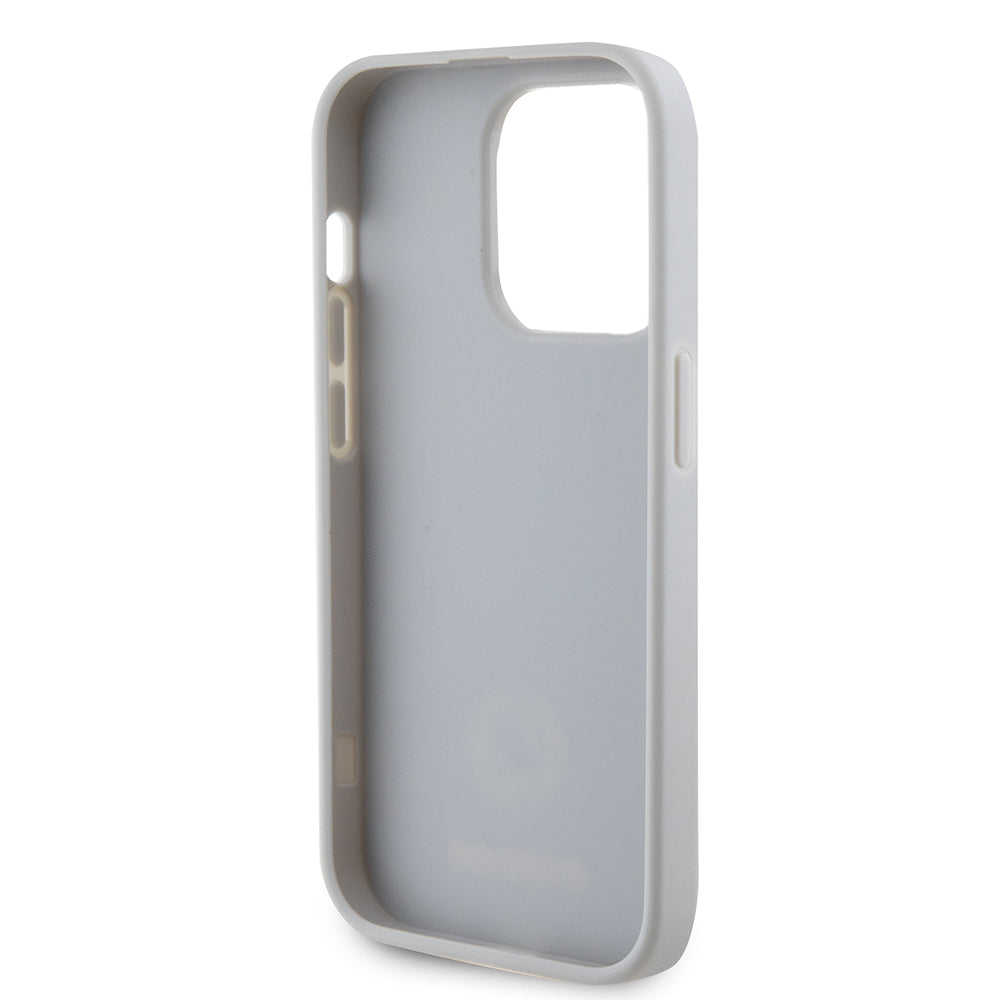 Skyddsfodral för Apple iPhone 15 Pro, Guess, Strass Metal Logo, Silver