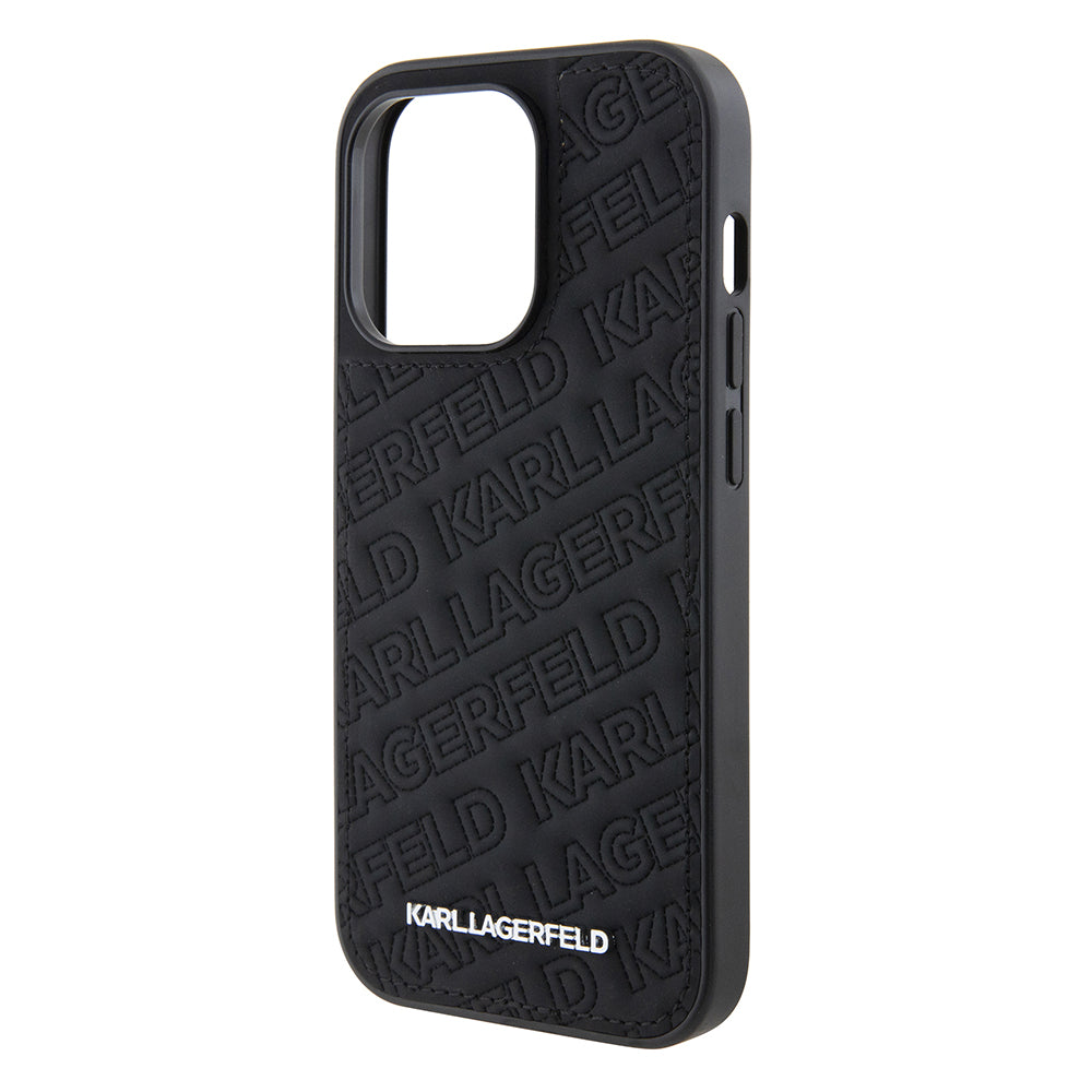 Fodral för Apple iPhone 15 Pro, Karl Lagerfeld, Diagonal Quilted K Pattern, Svart
