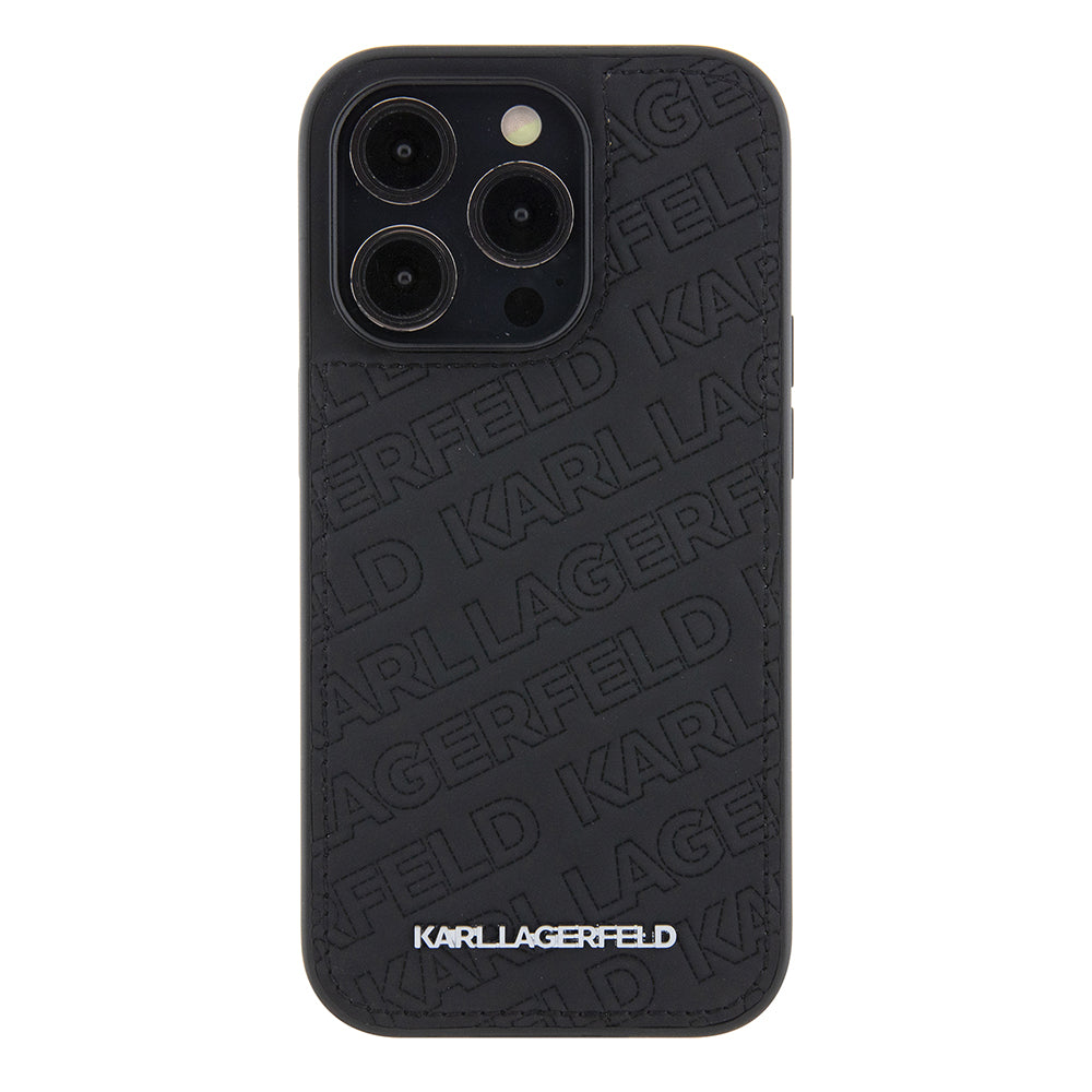 Fodral för Apple iPhone 15 Pro, Karl Lagerfeld, Diagonal Quilted K Pattern, Svart