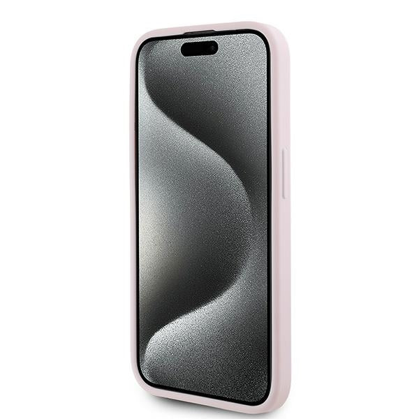 Fodral för Apple iPhone 15 Pro, Karl Lagerfeld, Diagonal Quilted Script, Rosa