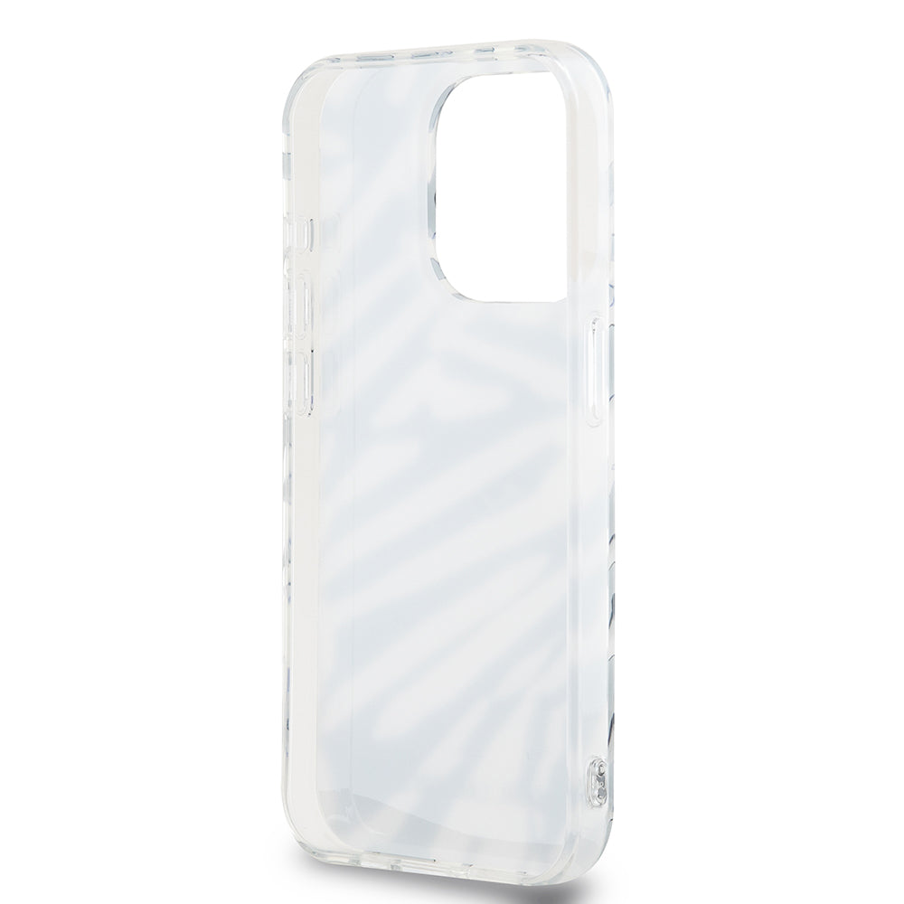 Fodral för Apple iPhone 15 Pro, Karl Lagerfeld, IML Luxury Zebra Pattern with Strap, Svart