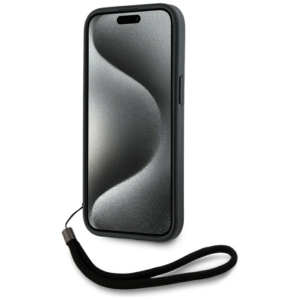 Fodral för Apple iPhone 15 Pro, Karl Lagerfeld, Saffiano Athleisure Stripes with Strap, Rosie