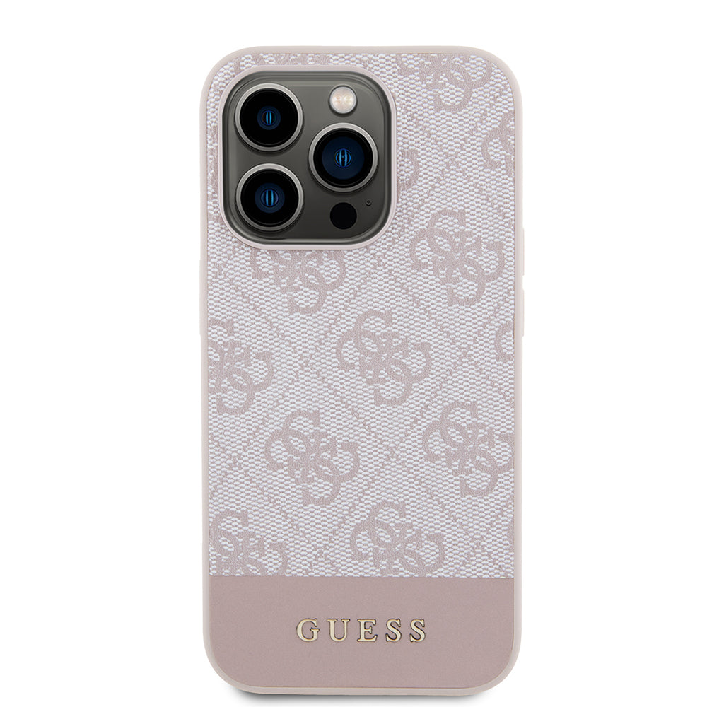 Skyddsfodral för Apple iPhone 15 Pro Max, Guess, 4G Stripe, Rosa