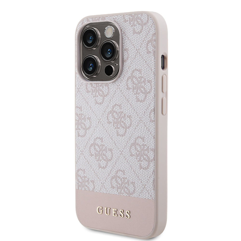 Skyddsfodral för Apple iPhone 15 Pro Max, Guess, 4G Stripe, Rosa