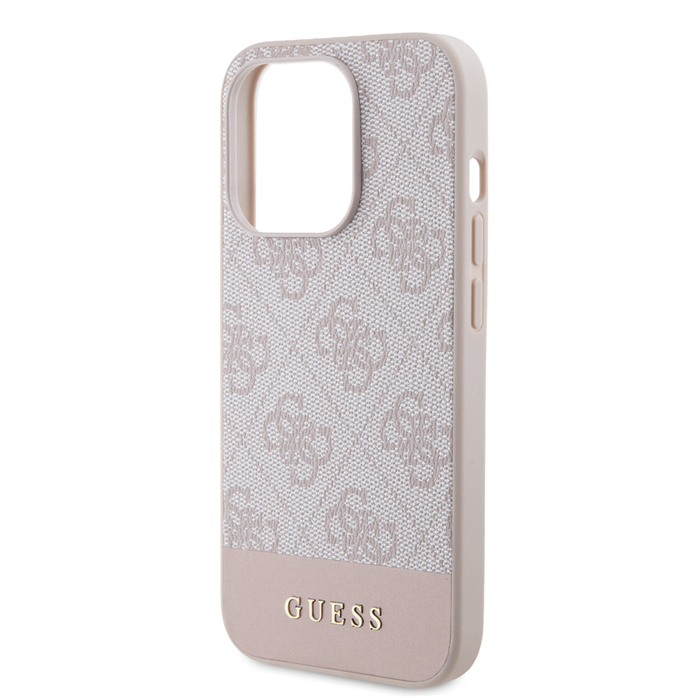 Skyddsfodral för Apple iPhone 15 Pro Max, Guess, 4G Stripe, Rosa