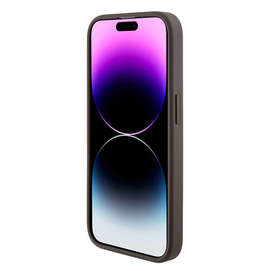 Fodral för Apple iPhone 15 Pro Max, Guess, Grip Stand 4G Triangle Strass, Brun