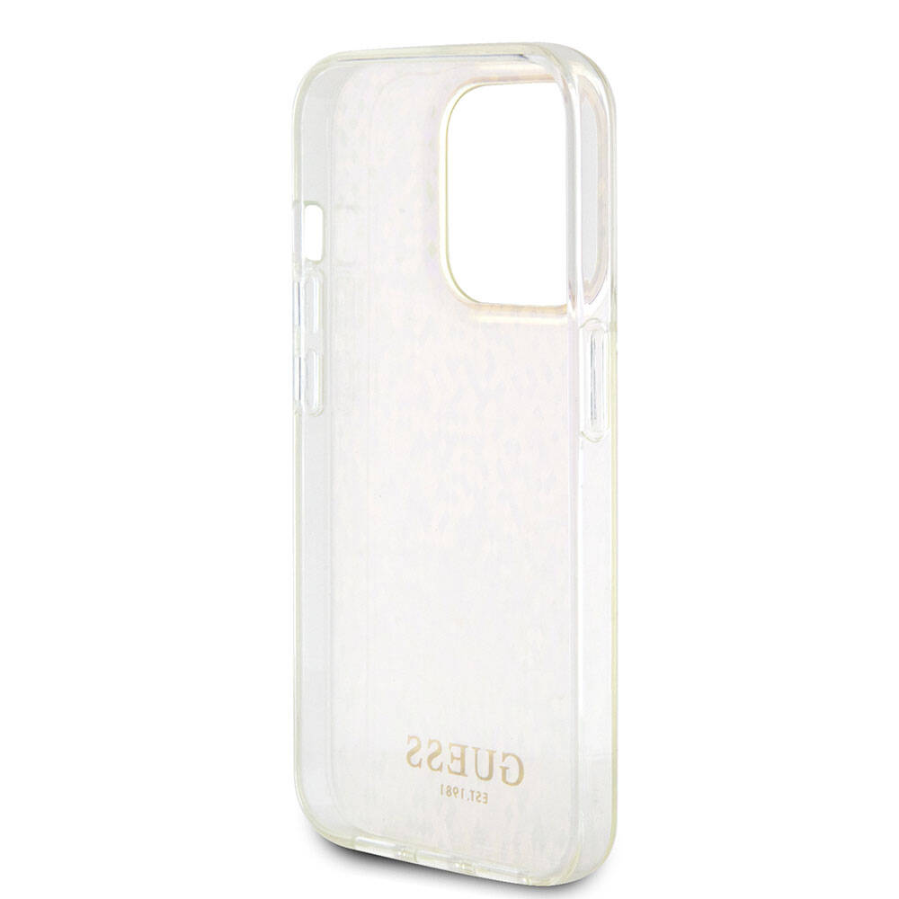Skyddsfodral för Apple iPhone 15 Pro Max, Guess, IML Faceted Mirror Disco Iridescent, Rosa