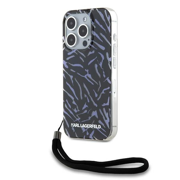Fodral för Apple iPhone 15 Pro Max, Karl Lagerfeld, Zebra with Cord Strap, Lila